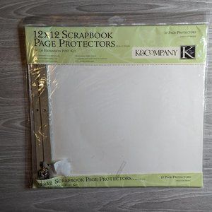 K & Company 12" x 12" Page Protectors with Expansion Post Kit